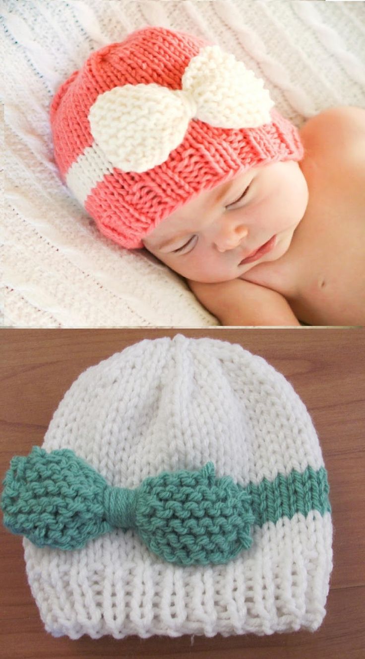 Free Knitting Pattern | Knitted Baby Bow Hat - New Craft Works