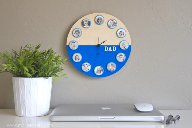 DIY Fathers Day Portrait Clock