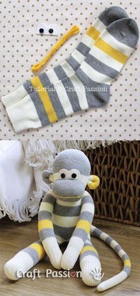 DIY Cute Sock Monkey Tutorial with Illustrations