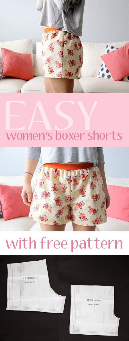Free Sewing Pattern | How to Make Easy Women's Boxer Shorts