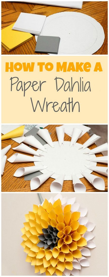 DIY how to make paper wreath. This is an easy to do project for anyone who has some extra papers left over at a party.