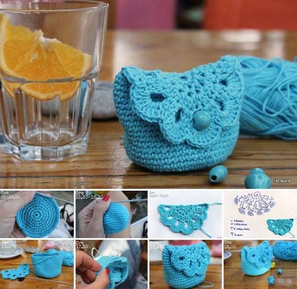 DIY Blue Crochet Purse | Free Crochet Pattern