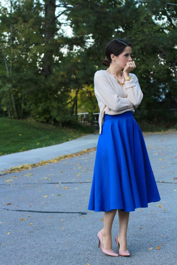 DIY Midi Full Circle Skirt - FREE Sewing Tutorial