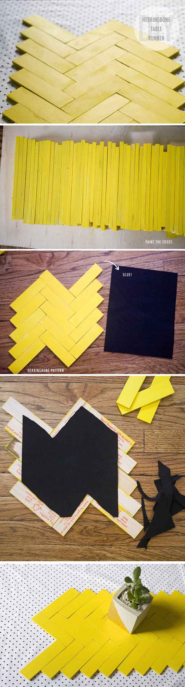 DIY Paint Stick Table Runner | 17 Amazing DIY Paint Chip Projects 