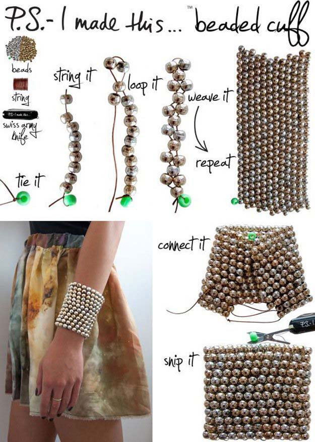 DIY Beaded Cuff Bracelet | DIY Beaded Bracelets You Bead Crafts Lovers Should Be Making 