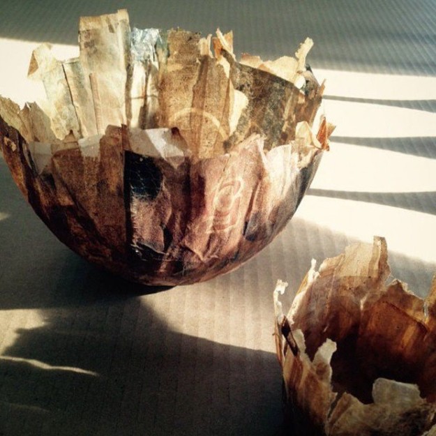 Teabag Papier Mache Bowls | 10 Uses for Used Teabags For Crafters Who Love Tea