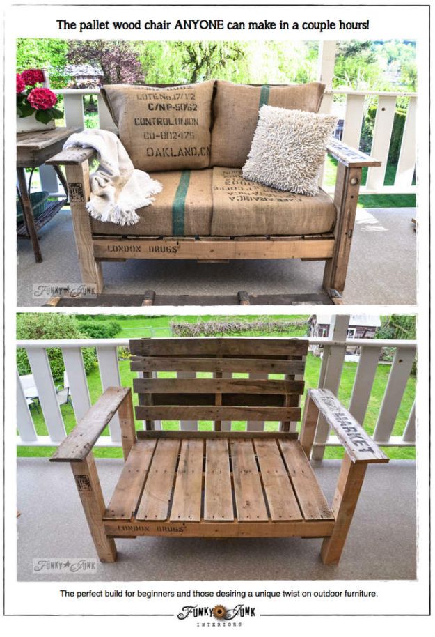 DIY Pallet Wood Patio Chair | 13 DIY Country Home Projects