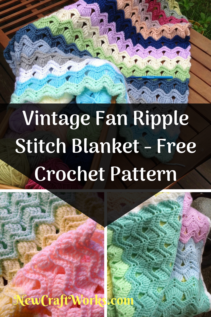 Download Vintage Fan Ripple Stitch Blanket - Free Crochet Pattern | New Craft Works